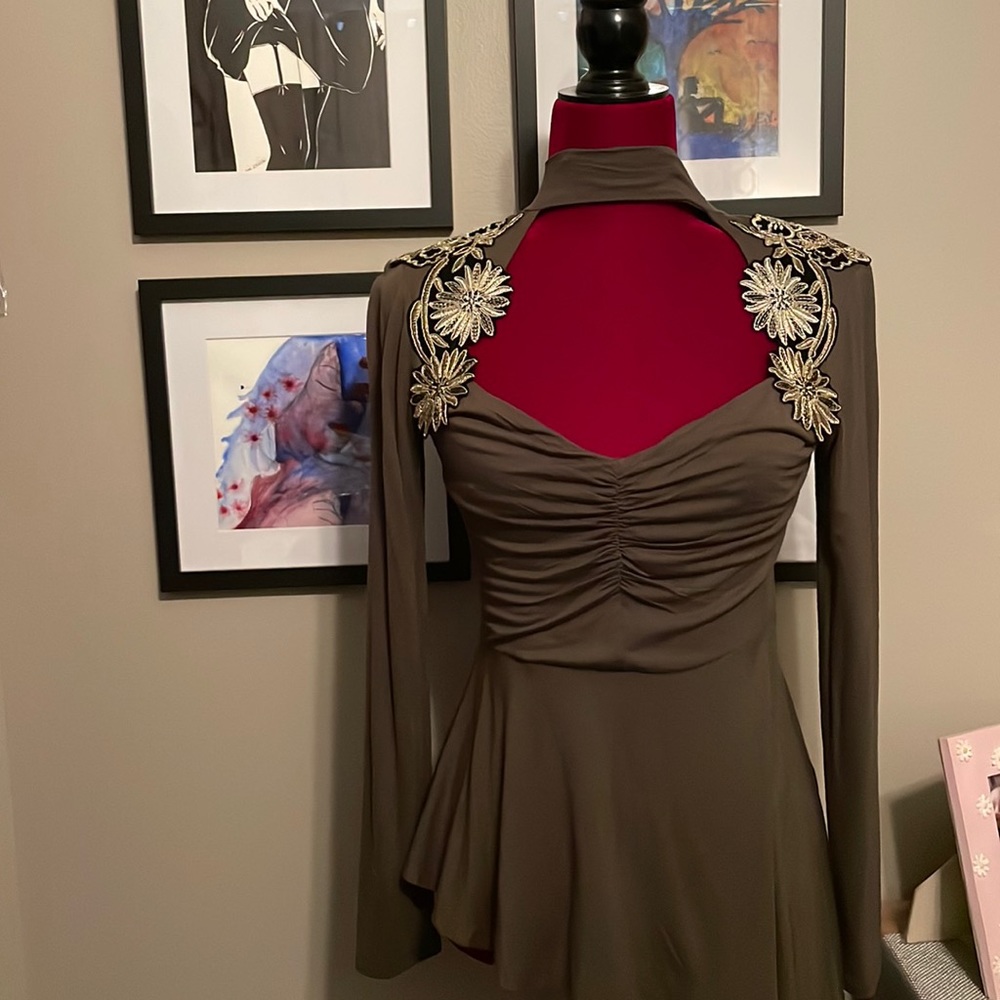 Venus asymmetrical mock neck blouse